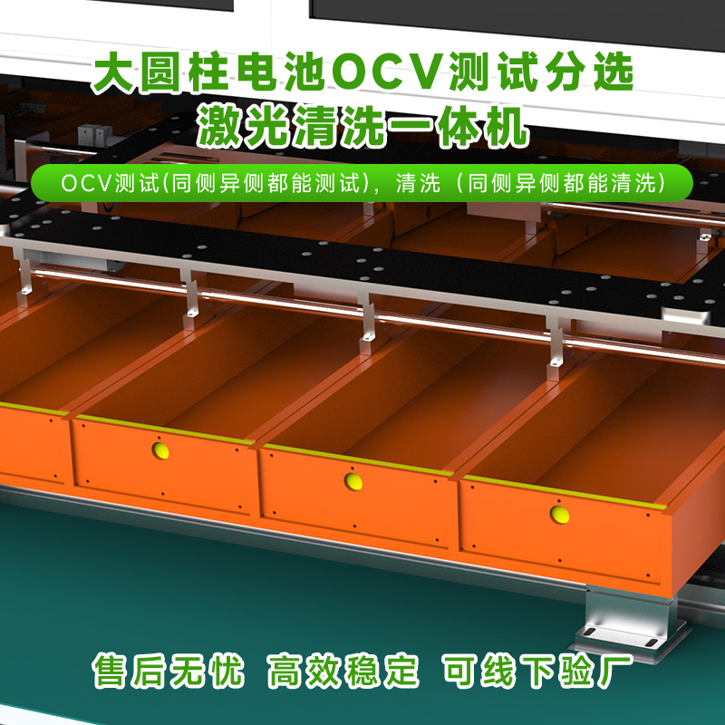 大圆柱OCV测试分选激光清洗一体机