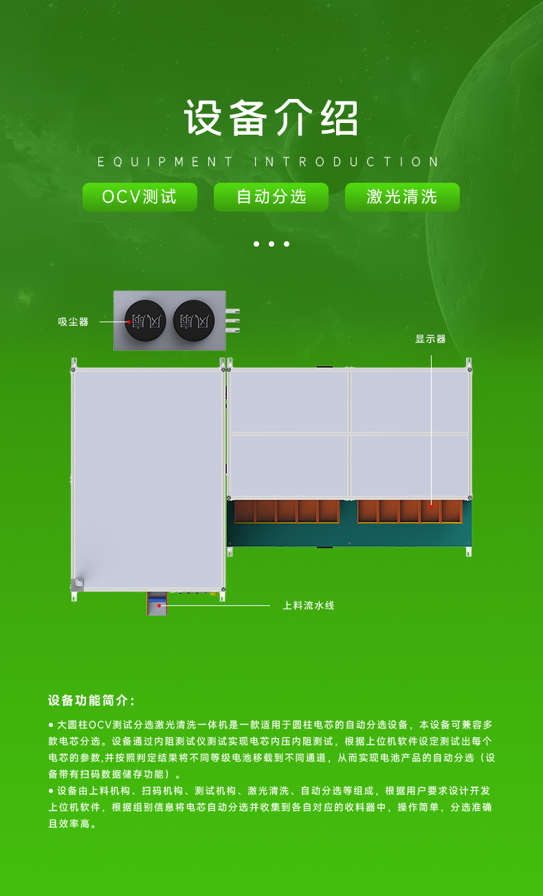 大圆柱OCV测试分选激光清洗一体机(图3)